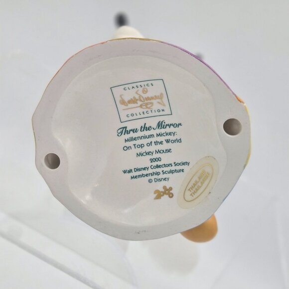 WDCC Mickey Mouse Thru the Mirror on Top of the World Sculpture with Cloisonné P - Picture 3 of 9